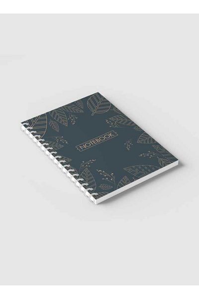 LOWHA Spiral Notebook with Front and Back Hard Covers Featuring Leaves Design