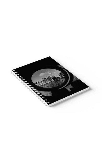 LOWHA Spiral Notebook with Front and Back Hard Covers Featuring London Design