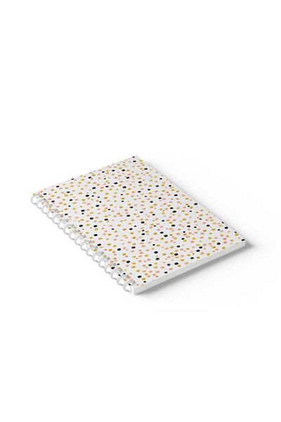 LOWHA Spiral Notebook with Front and Back Hard Covers Featuring Colourful Dots Design