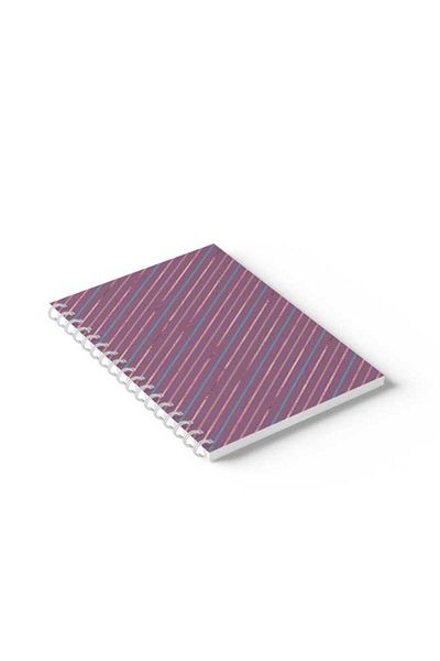 LOWHA Spiral Notebook with Front and Back Hard Covers Featuring Stripes Design