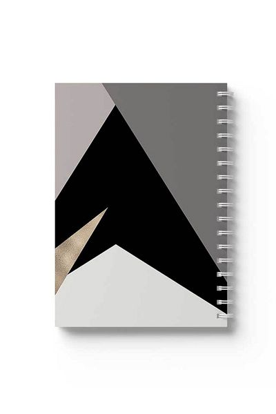 LOWHA Spiral Notebook with Front and Back Hard Covers Featuring Shapes Design