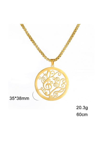 Viking Melodi Design 316L Unisex Steel Square Chain Necklace