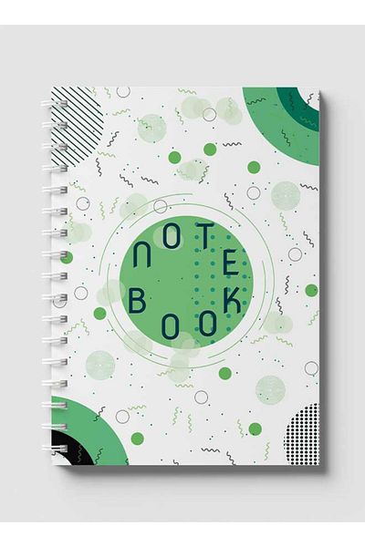 LOWHA Spiral Notebook with Front and Back Hard Covers Featuring Retro Geometric Design