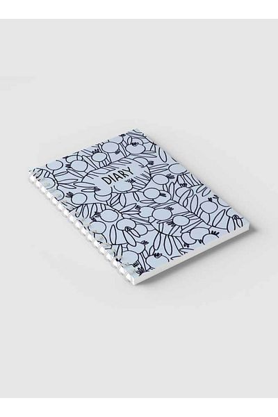 LOWHA Spiral Notebook with Front and Back Hard Covers Featuring Pomegranates Branches Drawing Design