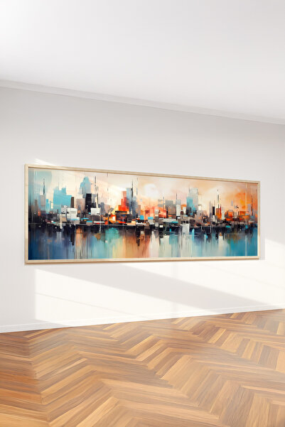 Artavessa Tek Parça Gerçek Ham Ahşap Yatay Panorama Çerçeveli Tablo - Model 19