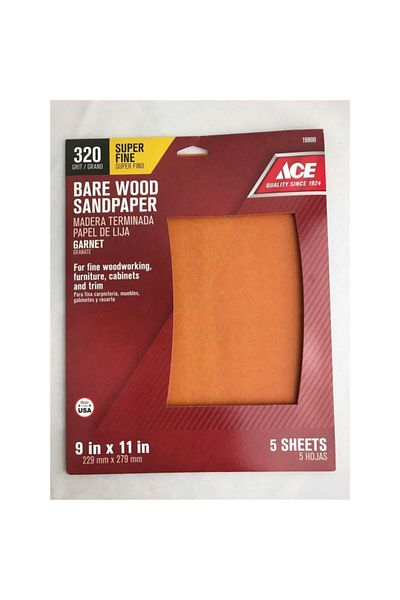 ACE 5-Piece 320 Grit Aluminium Oxide Sandpaper 9 x 11 Inch