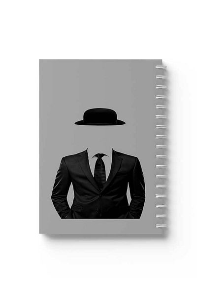 LOWHA Spiral Notebook with Front and Back Hard Covers Featuring Invisible Man Design
