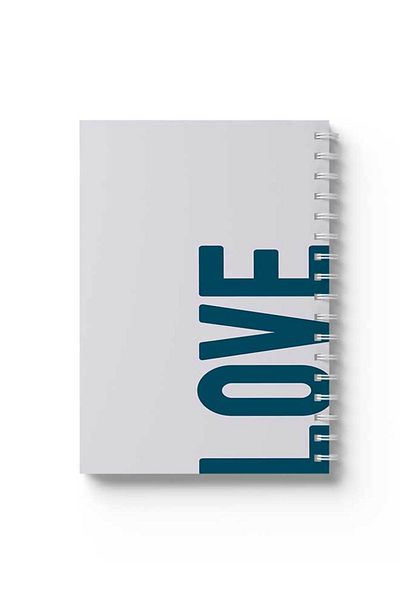 LOWHA Spiral Notebook with Front and Back Hard Covers Featuring Love Design