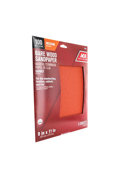 ACE 5-Piece Medium Bare Wood Sandpaper 9 x 11 Inch
