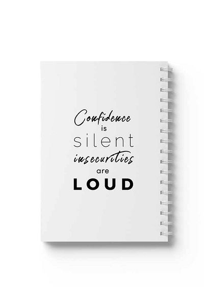 LOWHA Spiral Notebook with Front and Back Hard Covers Featuring English Phrase Design