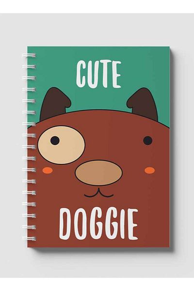 LOWHA Spiral Notebook with Front and Back Hard Covers Featuring Cute Doggie Design