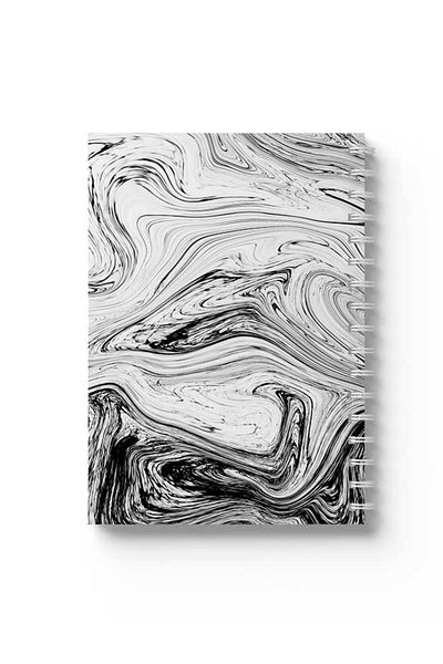 LOWHA Spiral Notebook with Front and Back Hard Covers Featuring Marble Design