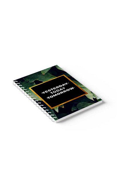 LOWHA Spiral Notebook with Front and Back Hard Covers Featuring Today Design
