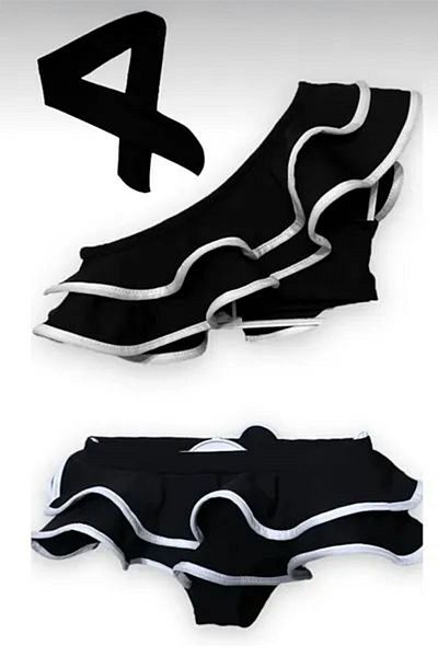 Minigimin Cicileri My Little Girl's Flared Bikini - Black