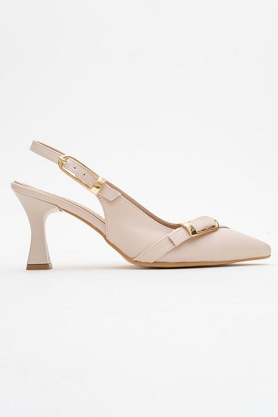 CCWAY AYAKKABI Women's Buckle Open Heeled Shoes Ten Skin