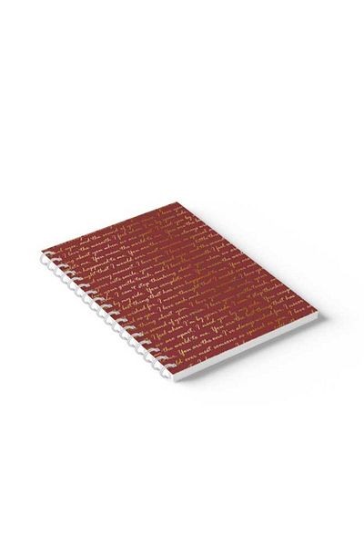 LOWHA Spiral Notebook with Front and Back Hard Covers Featuring English Quote Design