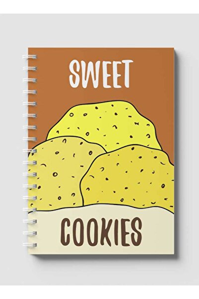 LOWHA دفتر ملاحظات حلزوني مع غلافين أمامي وخلفي صلبين بتصميم بسكويت حلو