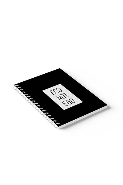 LOWHA Spiral Notebook with Front and Back Hard Covers Featuring Eco Not Ego Design