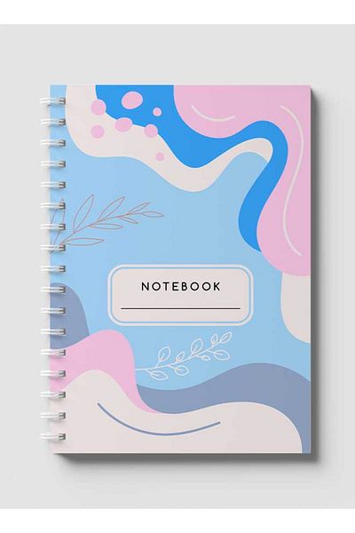 LOWHA Spiral Notebook with Front and Back Hard Covers Featuring Contemporary Abstract Design