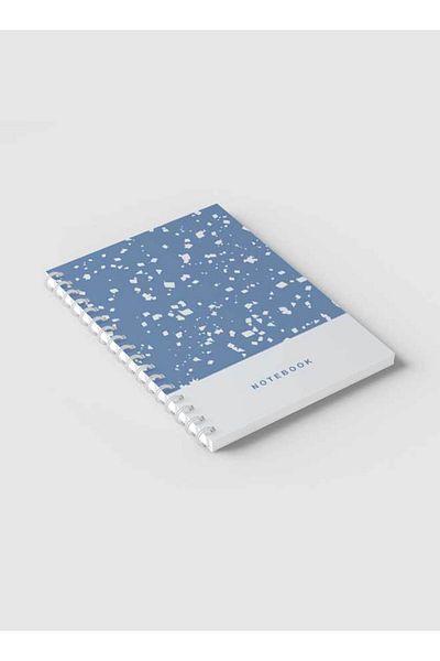 LOWHA Spiral Notebook with Front and Back Hard Covers Featuring Terrazzo Style Design