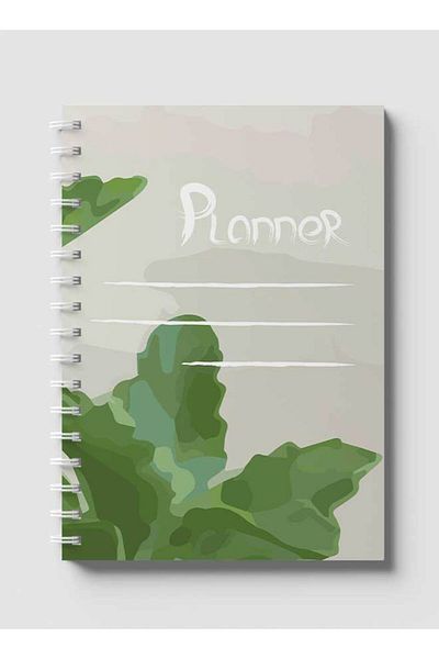 LOWHA Spiral Notebook with Front and Back Hard Covers Featuring Eco Style Leaves Design