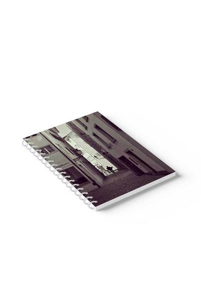 LOWHA Spiral Notebook with Front and Back Hard Covers Featuring Alone in the Street Design
