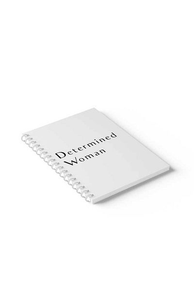 LOWHA Spiral Notebook with Front and Back Hard Covers Featuring Determind Woman Design