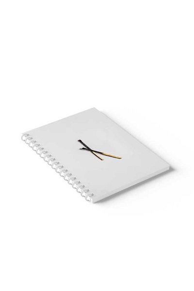 LOWHA Spiral Notebook with Front and Back Hard Covers Featuring Burnt Design