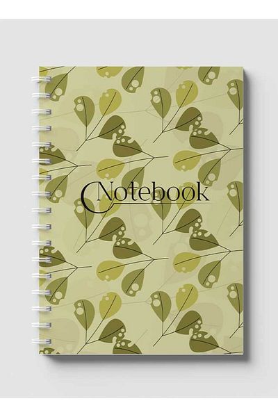 LOWHA Spiral Notebook with Front and Back Hard Covers Featuring Classical Theme Leaf Design