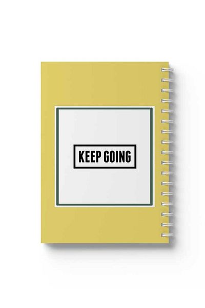 LOWHA Spiral Notebook with Front and Back Hard Covers Featuring Keep Going Design
