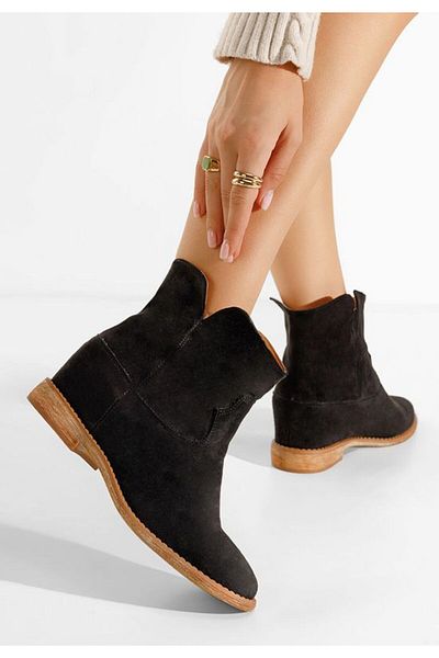 B T Shoes Acosta black platform ankle boots
