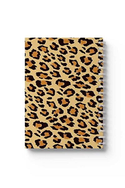 LOWHA دفتر ملاحظات حلزوني مع غلافين أمامي وخلفي صلبين بتصميم طبعة النمر