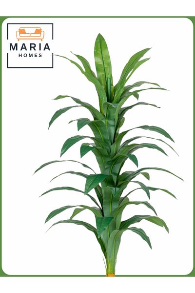 MARIA HOMES Artificial Corn Leaf Tree 145 cm – Decorative Indoor Plant with light Gray Pot