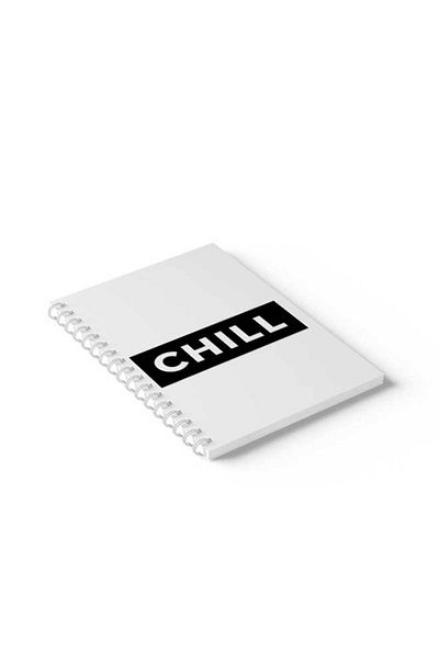 LOWHA Spiral Notebook with Front and Back Hard Covers Featuring Chill Design