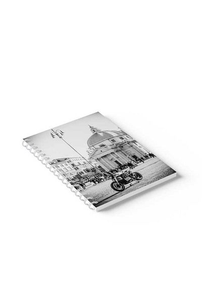 LOWHA Spiral Notebook with Front and Back Hard Covers Featuring Part of the City Design