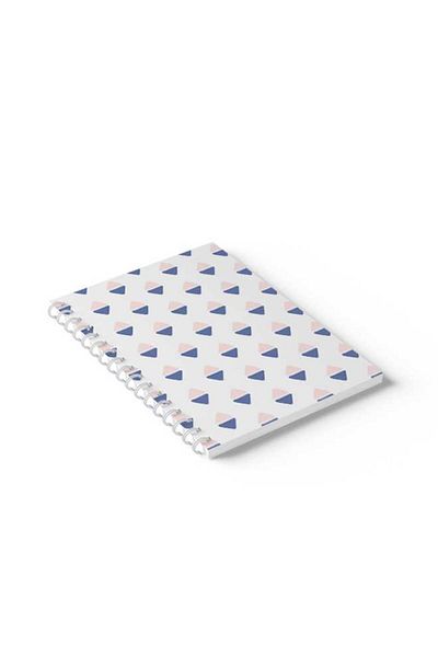 LOWHA Spiral Notebook with Front and Back Hard Covers Featuring Shapes Design