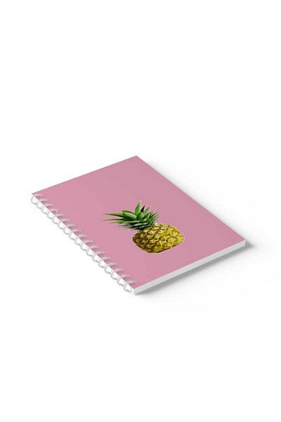 LOWHA Spiral Notebook with Front and Back Hard Covers Featuring Pinapple Design