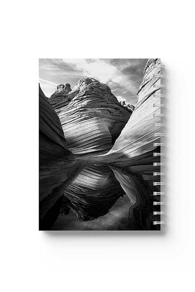 LOWHA Spiral Notebook with Front and Back Hard Covers Featuring Mountain Alley Design