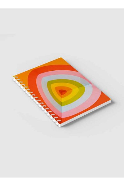 LOWHA Spiral Notebook with Front and Back Hard Covers Featuring Optical Illusion Colored Core Design