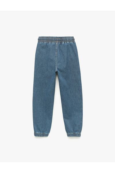 Koton Cotton Waist Lace-Up Jogger Denim Pants