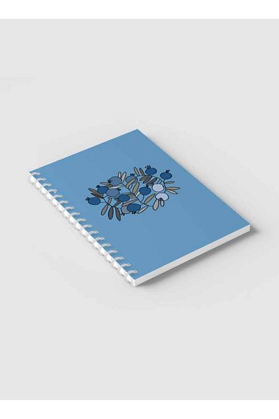LOWHA Spiral Notebook with Front and Back Hard Covers Featuring Pomegranates Branches Drawing Design