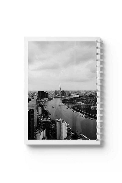 LOWHA Spiral Notebook with Front and Back Hard Covers Featuring the City Design