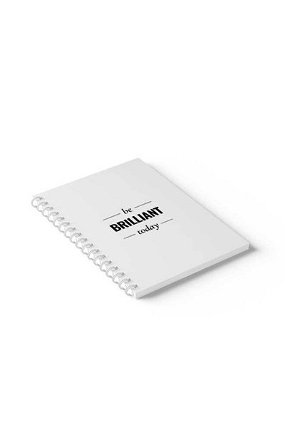 LOWHA Spiral Notebook with Front and Back Hard Covers Featuring Be Brilliant Today Design