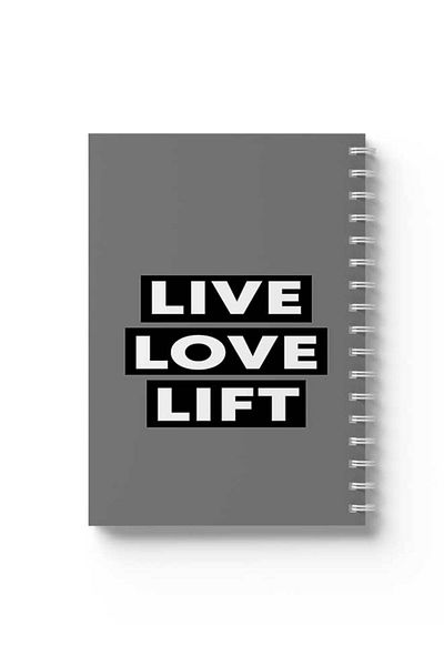 LOWHA Spiral Notebook with Front and Back Hard Covers Featuring Live Love Lift Design