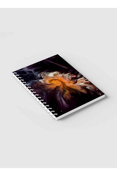 LOWHA Spiral Notebook with Front and Back Hard Covers Featuring Space Texture Design