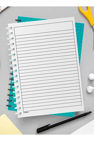 LOWHA دفتر ملاحظات حلزوني مع غلافين أمامي وخلفي صلبين بتصميم متدرج هندسي