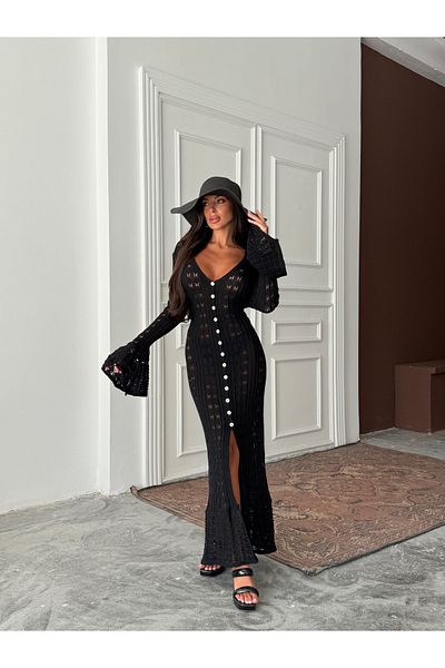 kenza'a Γυναικείο ισπανικό φόρεμα παραλίας με βαθύ κοίλο κούφιο