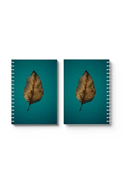 LOWHA دفتر ملاحظات حلزوني مع غلافين أمامي وخلفي صلبين بتصميم أوراق الخريف