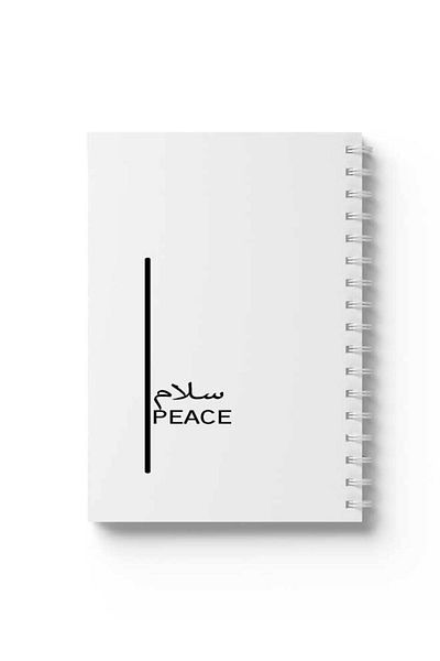 LOWHA Spiral Notebook with Front and Back Hard Covers Featuring Peace Design