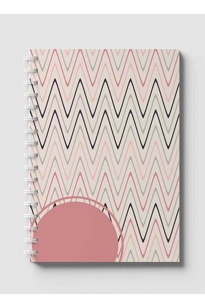 LOWHA Spiral Notebook with Front and Back Hard Covers Featuring Graphic Waves Design